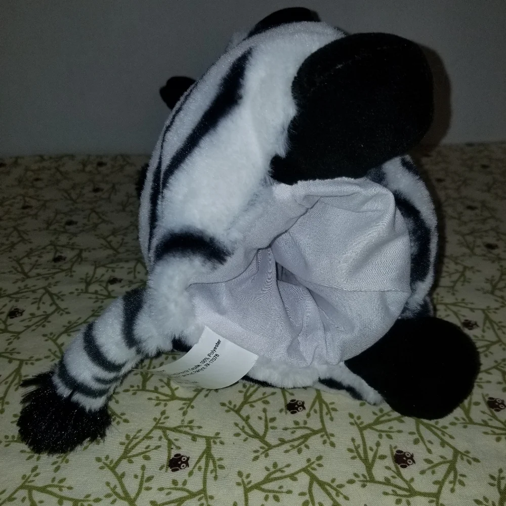 Puppet Plush Zebra Stuffed Animal  Black & White Stuffie